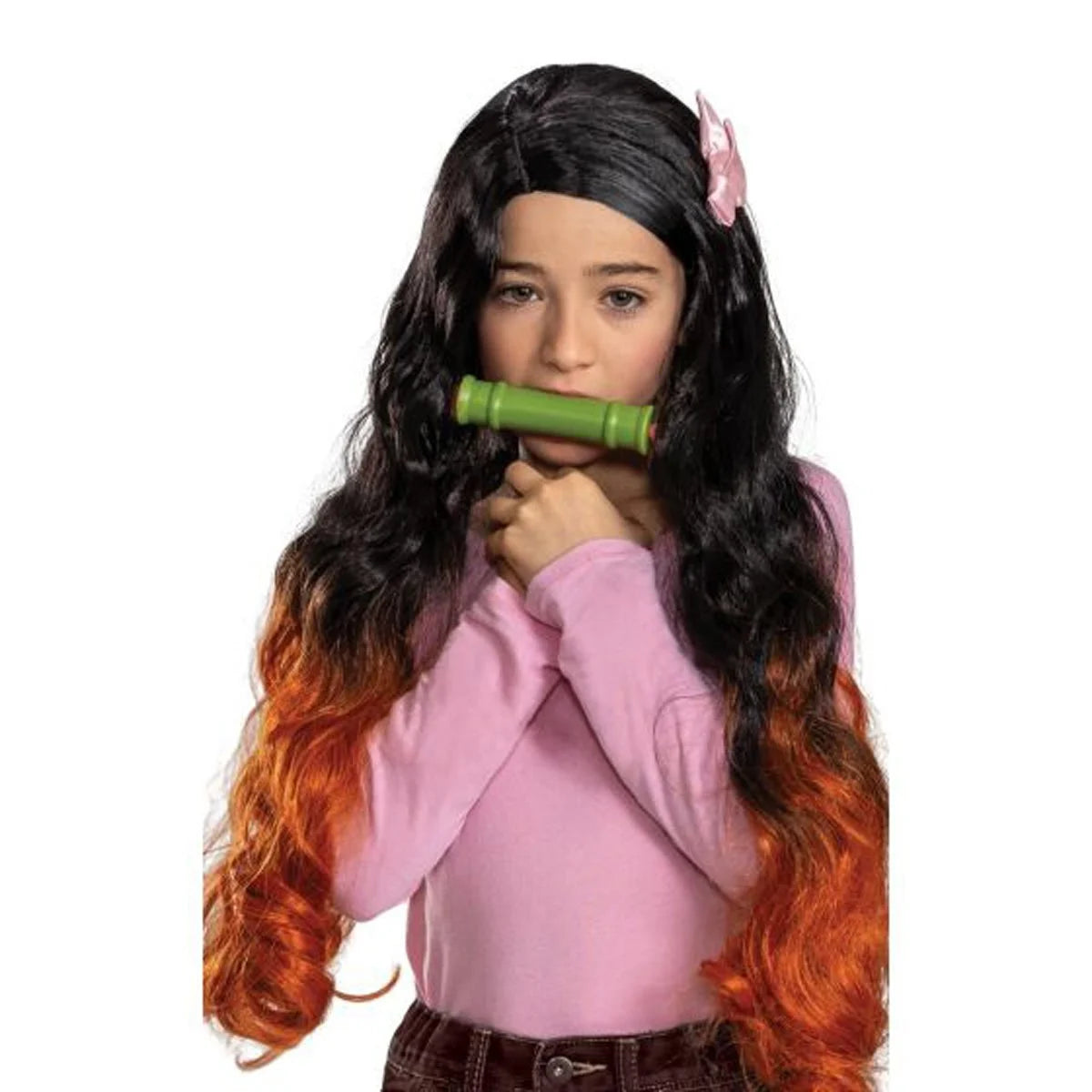 Nezuko Kamado - Demon Slayer - Cosplay Accessory Set (Hair clip, Hair wig & Mouthguard)