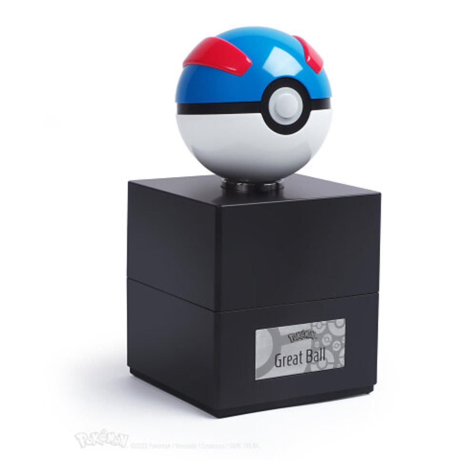 Great Ball die-cast replica displayed on the stainless steel ring stand above the closed case